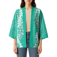 Puakenikeni and Maile Lei Kimono Sage Green Double Strand Lei - Polynesian Pride