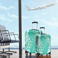 Puakenikeni and Maile Lei Luggage Cover Sage Green Double Strand Lei
