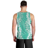 Puakenikeni and Maile Lei Men Tank Top Sage Green Double Strand Lei