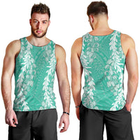 Puakenikeni and Maile Lei Men Tank Top Sage Green Double Strand Lei
