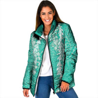 Puakenikeni and Maile Lei Padded Jacket Sage Green Double Strand Lei - Polynesian Pride