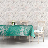 Puakenikeni and Maile Lei Tablecloth Sage Green Double Strand Lei