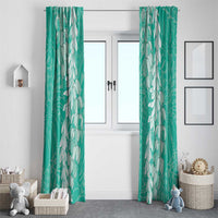 Puakenikeni and Maile Lei Window Curtain Sage Green Double Strand Lei