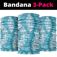 Blue Puakenikeni and Maile Lei Neck Gaiter Hawaiian Style Tribal Tapa Double Strand Lei - Polynesian Pride