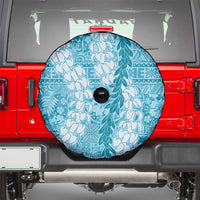 Blue Puakenikeni and Maile Lei Spare Tire Cover Hawaiian Style Tribal Tapa Double Strand Lei
