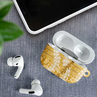 Gold Puakenikeni and Maile Lei AirPods Case Hawaiian Style Tribal Tapa Double Strand Lei - Polynesian Pride