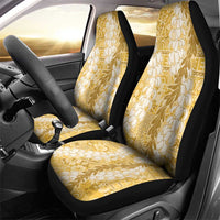 Gold Puakenikeni and Maile Lei Car Seat Cover Hawaiian Style Tribal Tapa Double Strand Lei
