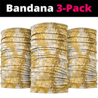 Gold Puakenikeni and Maile Lei Neck Gaiter Hawaiian Style Tribal Tapa Double Strand Lei - Polynesian Pride