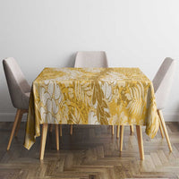 Gold Puakenikeni and Maile Lei Tablecloth Hawaiian Style Tribal Tapa Double Strand Lei