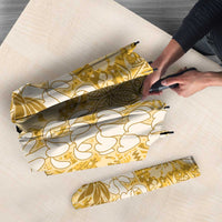 Gold Puakenikeni and Maile Lei Umbrella Hawaiian Style Tribal Tapa Double Strand Lei LT9 - Polynesian Pride