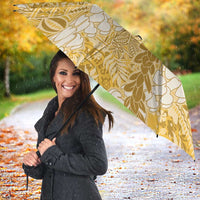 Gold Puakenikeni and Maile Lei Umbrella Hawaiian Style Tribal Tapa Double Strand Lei LT9 - Polynesian Pride