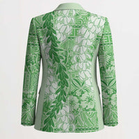 Green Puakenikeni and Maile Lei Blazer Hawaiian Style Tribal Tapa Double Strand Lei - Polynesian Pride