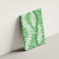 Green Puakenikeni and Maile Lei Canvas Wall Art Hawaiian Style Tribal Tapa Double Strand Lei
