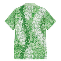 Green Puakenikeni and Maile Lei Family Matching Mermaid Dress and Hawaiian Shirt Hawaiian Style Tribal Tapa Double Strand Lei