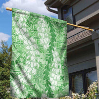 Green Puakenikeni and Maile Lei Garden Flag Hawaiian Style Tribal Tapa Double Strand Lei