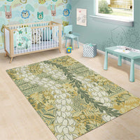 Vintage Puakenikeni and Maile Lei Area Rug Hawaiian Style Tribal Tapa Double Strand Lei