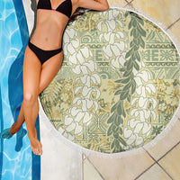 Vintage Puakenikeni and Maile Lei Beach Blanket Hawaiian Style Tribal Tapa Double Strand Lei