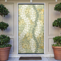 Vintage Puakenikeni and Maile Lei Door Cover Hawaiian Style Tribal Tapa Double Strand Lei - Polynesian Pride