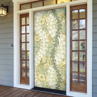 Vintage Puakenikeni and Maile Lei Door Cover Hawaiian Style Tribal Tapa Double Strand Lei - Polynesian Pride