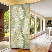 Vintage Puakenikeni and Maile Lei Door Cover Hawaiian Style Tribal Tapa Double Strand Lei - Polynesian Pride