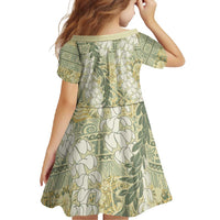 Vintage Puakenikeni and Maile Lei Family Matching Mermaid Dress and Hawaiian Shirt Hawaiian Style Tribal Tapa Double Strand Lei