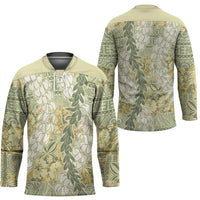 Vintage Puakenikeni and Maile Lei Hockey Jersey Hawaiian Style Tribal Tapa Double Strand Lei - Polynesian Pride