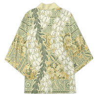 Vintage Puakenikeni and Maile Lei Kimono Hawaiian Style Tribal Tapa Double Strand Lei - Polynesian Pride