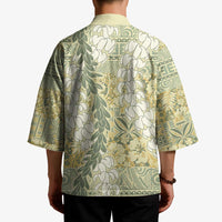 Vintage Puakenikeni and Maile Lei Kimono Hawaiian Style Tribal Tapa Double Strand Lei - Polynesian Pride