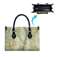 Vintage Puakenikeni and Maile Lei Leather Bag Hawaiian Style Tribal Tapa Double Strand Lei LT9 - Polynesian Pride