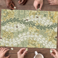 Vintage Puakenikeni and Maile Lei Puzzle Hawaiian Style Tribal Tapa Double Strand Lei - Polynesian Pride