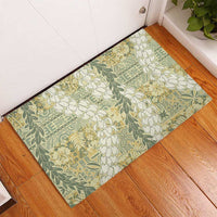 Vintage Puakenikeni and Maile Lei Rubber Doormat Hawaiian Style Tribal Tapa Double Strand Lei