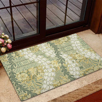 Vintage Puakenikeni and Maile Lei Rubber Doormat Hawaiian Style Tribal Tapa Double Strand Lei