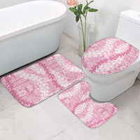 Pink Puakenikeni and Maile Lei Bathroom Set Hawaiian Style Tribal Tapa Double Strand Lei LT9 - Polynesian Pride