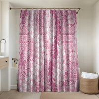 Pink Puakenikeni and Maile Lei Bathroom Set Hawaiian Style Tribal Tapa Double Strand Lei LT9 Shower Curtain Only Pink - Polynesian Pride