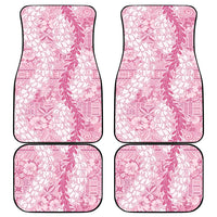 Pink Puakenikeni and Maile Lei Car Mats Hawaiian Style Tribal Tapa Double Strand Lei