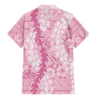 Pink Puakenikeni and Maile Lei Family Matching Mermaid Dress and Hawaiian Shirt Hawaiian Style Tribal Tapa Double Strand Lei