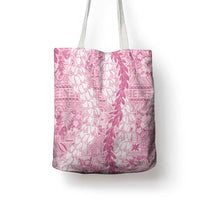 Pink Puakenikeni and Maile Lei Tote Bag Hawaiian Style Tribal Tapa Double Strand Lei - Polynesian Pride