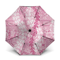 Pink Puakenikeni and Maile Lei Umbrella Hawaiian Style Tribal Tapa Double Strand Lei LT9 One Size Folded 11.42 inch Opened Diameter 37.4 inch Pink - Polynesian Pride