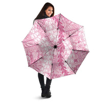 Pink Puakenikeni and Maile Lei Umbrella Hawaiian Style Tribal Tapa Double Strand Lei LT9 - Polynesian Pride