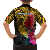 Personalised Papua New Guinea Rugby Family Matching Off Shoulder Maxi Dress and Hawaiian Shirt PNG Kumuls Champions Pacific Bowl LT9 - Polynesian Pride