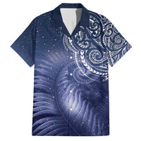 New Zealand Galaxy Fern Family Matching Tank Maxi Dress and Hawaiian Shirt