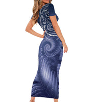 New Zealand Galaxy Fern Short Sleeve Bodycon Dress