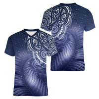 New Zealand Galaxy Fern Women V-Neck T-Shirt LT9 - Polynesian Pride