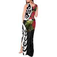 New Zealand Kakapo Christmas Tank Maxi Dress Meri Kirihimete Pohutukawa Flowers