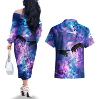 I Love You In Every Universe Personalised Couples Matching Off The Shoulder Long Sleeve Dress and Hawaiian Shirt Polynesian Pattern Galaxy Style LT9 - Polynesian Pride