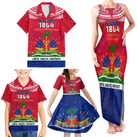 Haiti Independence Day Family Matching Tank Maxi Dress and Hawaiian Shirt Libete Egalite Fratenite Ayiti 1804 With Polynesian Pattern LT9 - Polynesian Pride