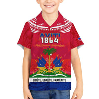 Haiti Independence Day Hawaiian Shirt Libete Egalite Fratenite Ayiti 1804 With Polynesian Pattern LT9 - Polynesian Pride
