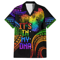 Personalised Its In My DNA Valentine Day Hawaiian Shirt Fingerprint Heart with Color Pride Flag LT9 Kid - Polynesian Pride