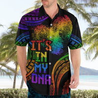 Personalised Its In My DNA Valentine Day Hawaiian Shirt Fingerprint Heart with Color Pride Flag LT9 - Polynesian Pride