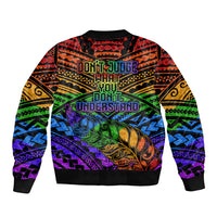 New Zealand LGBT Fern Heart Bomber Jacket Dont judge What You Dont Understand LT9 - Polynesian Pride
